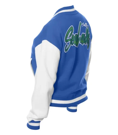 Seattle Seahawks Throwback Royal and White Fleece Jacket