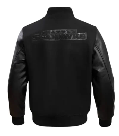 Seattle Seahawks Triple Black Varsity Wool-leather Jacket