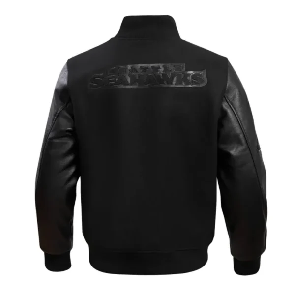 Seattle Seahawks Triple Black Varsity Wool-leather Jacket