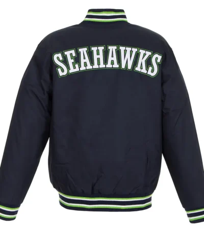 Seattle Seahawks Varsity Navy Blue Cotton Jacket
