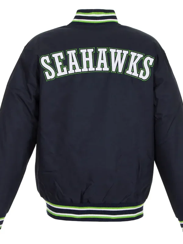 Seattle Seahawks Varsity Navy Blue Cotton Jacket