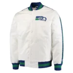 Seattle Seahawks White Throwback D-Line Jacket
