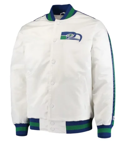 Seattle Seahawks White Throwback D-Line Jacket