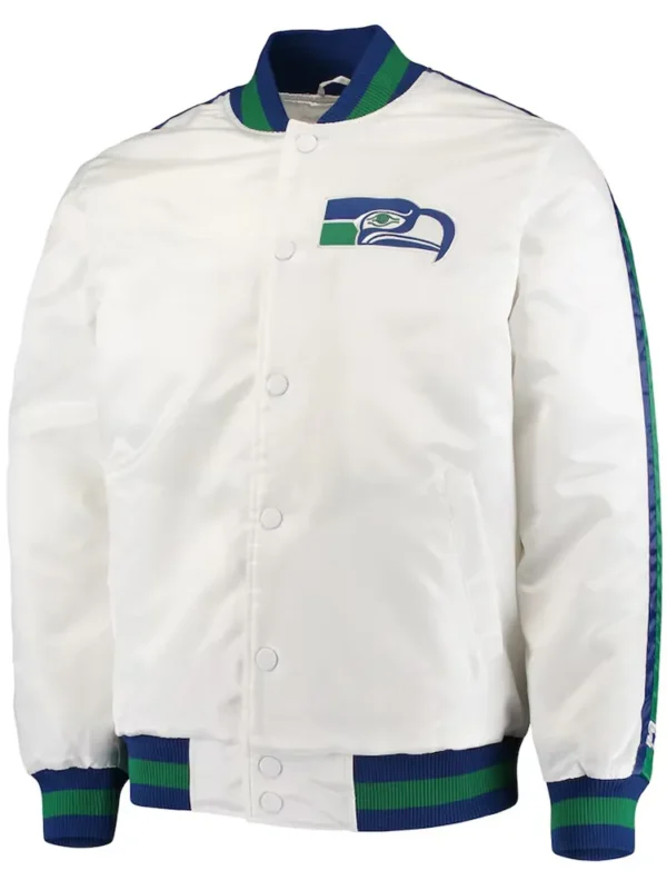 Seattle Seahawks White Throwback D-Line Jacket