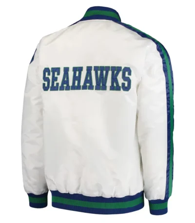 Seattle Seahawks White Throwback D-Line Jacket