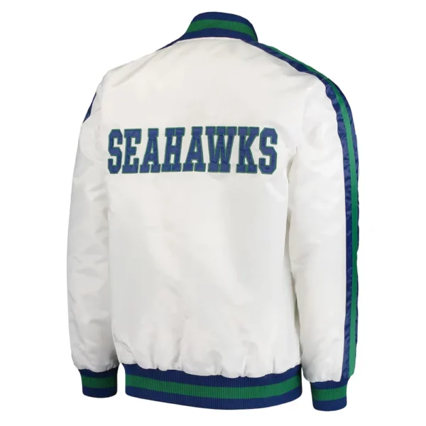 Seattle Seahawks White Throwback D-Line Jacket