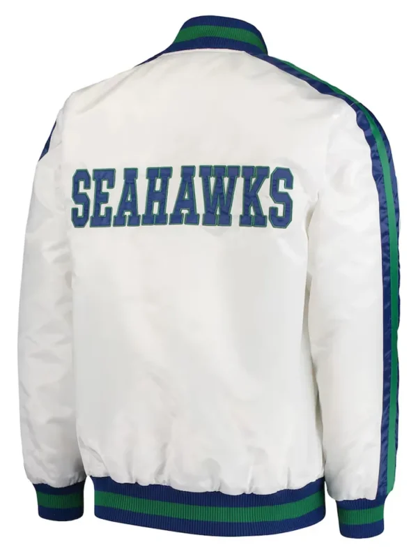Seattle Seahawks White Throwback D-Line Jacket