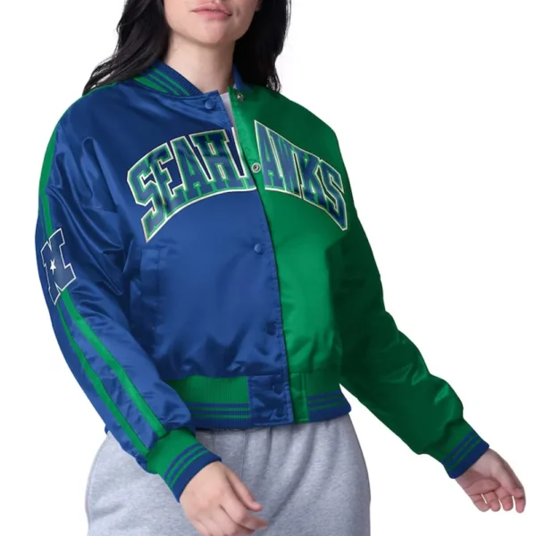 Seattle Seahawks Zone Blitz Navy-Neon Green Jacket