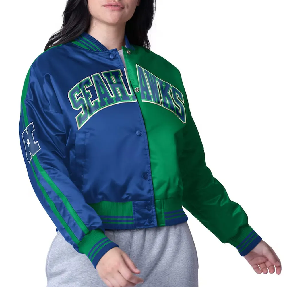Seattle Seahawks Zone Blitz Navy-Neon Green Jacket Seattle Seahawks Zone Blitz Navy-Neon Green Jacket