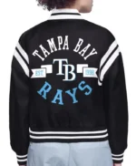 TB Rays Printed Logo Satin Varsity Jacket