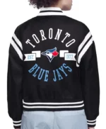 Printed Logo Toronto Blue Jays Varsity Satin Jacket