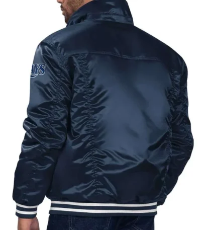 Tampa Bay Rays Satin Navy Trucker Jacket