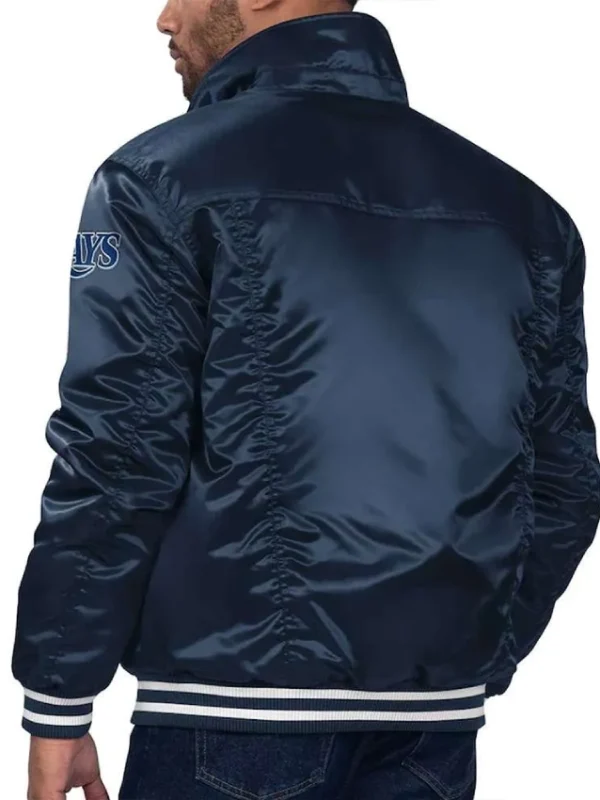 Tampa Bay Rays Satin Navy Trucker Jacket