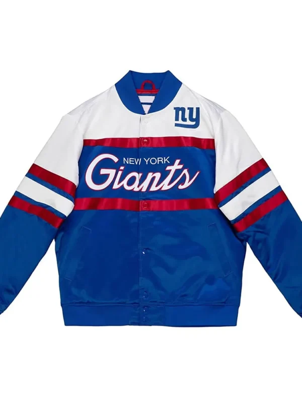 Special Script NY Giants Royal Satin Jacket