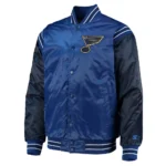 St. Louis Blues Enforcer Blue-Navy Varsity Satin Jacket