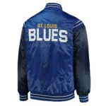 St. Louis Blues Enforcer Blue-Navy Varsity Satin Jacket