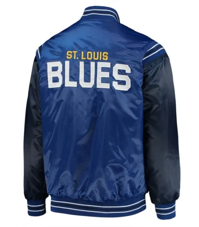 St. Louis Blues Enforcer Blue-Navy Varsity Satin Jacket