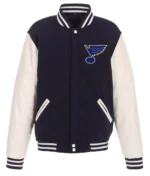 St. Louis Blues Navy and White Varsity Jacket