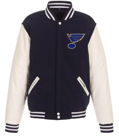 St. Louis Blues Navy and White Varsity Jacket