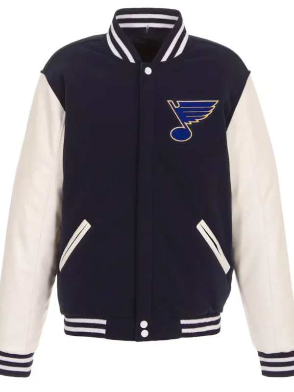 St. Louis Blues Navy and White Varsity Jacket