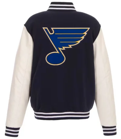 St. Louis Blues Navy and White Varsity Jacket