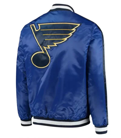St. Louis Blues O-Line Blue Varsity Satin Jacket