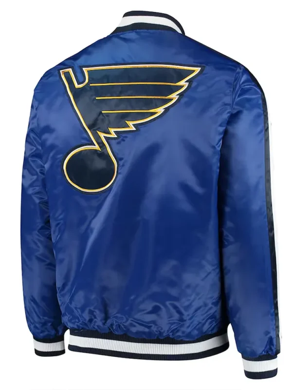 St. Louis Blues O-Line Blue Varsity Satin Jacket