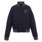St. Louis Blues Poly-Twill Navy Front-Hit Jacket