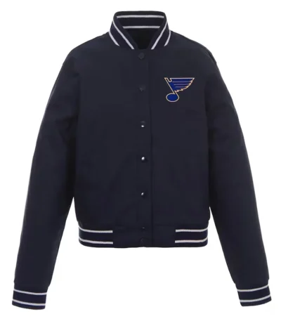 St. Louis Blues Poly-Twill Navy Front-Hit Jacket