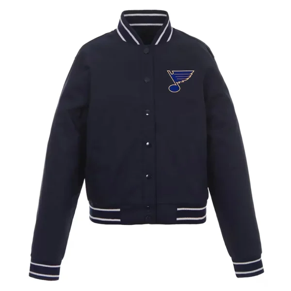 St. Louis Blues Poly-Twill Navy Front-Hit Jacket