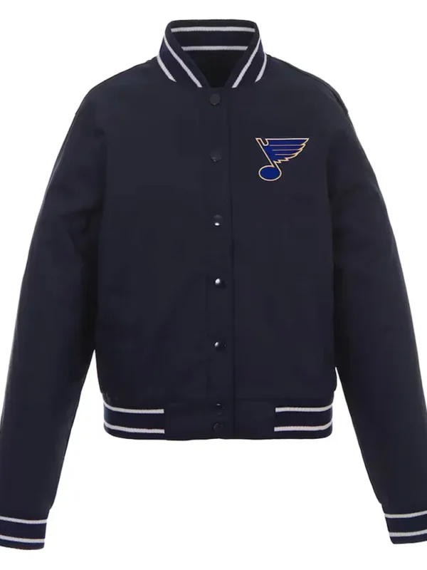 St. Louis Blues Poly-Twill Navy Front-Hit Jacket