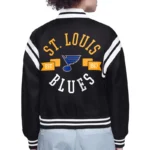 St. Louis Blues Printed Logo Varsity Satin Jacket