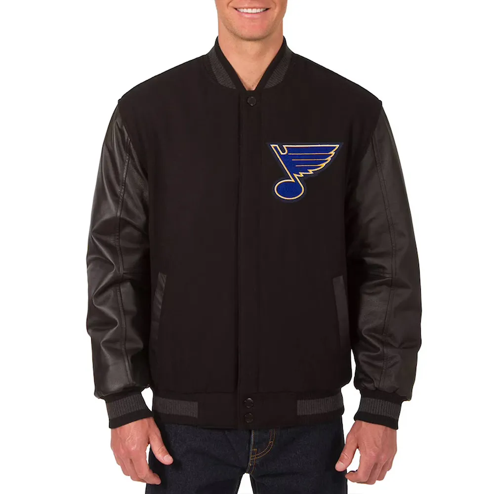 St. Louis Blues Varsity Black Jacket St. Louis Blues Varsity Black Jacket