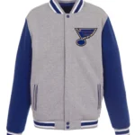 St. Louis Blues Varsity Royal-Gray Wool Jacket