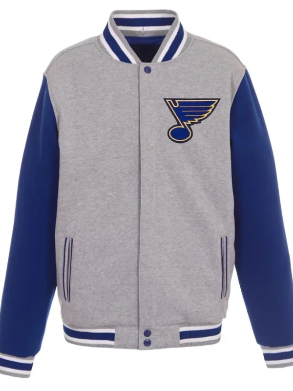 St. Louis Blues Varsity Royal-Gray Wool Jacket