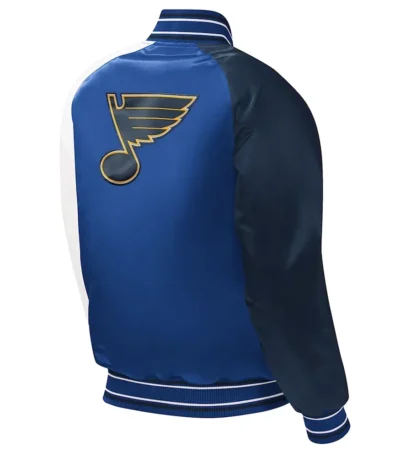 St. Louis Blues Youth Varsity Blue Satin Jacket