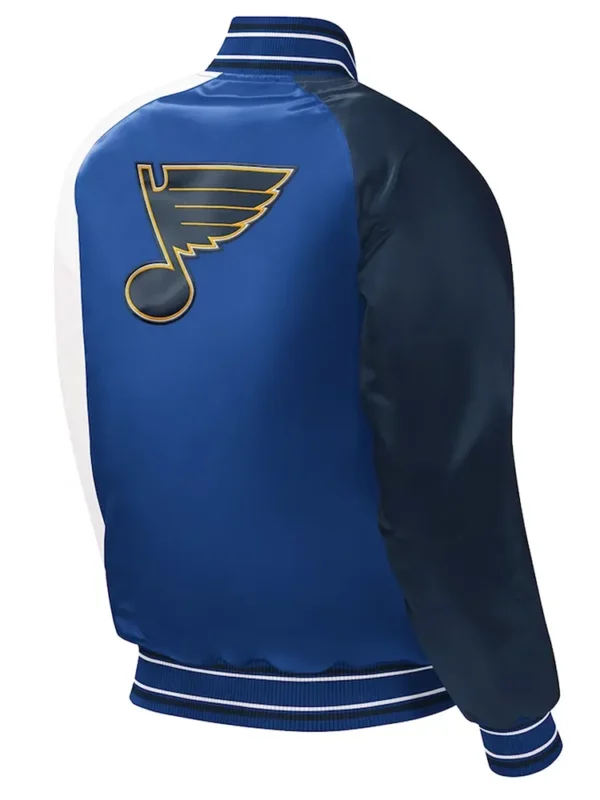 St. Louis Blues Youth Varsity Blue Satin Jacket