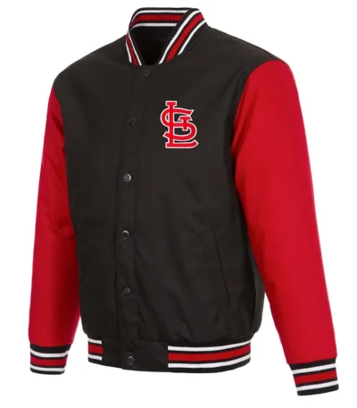St. Louis Cardinals Black and Red Poly-Twill Jacket