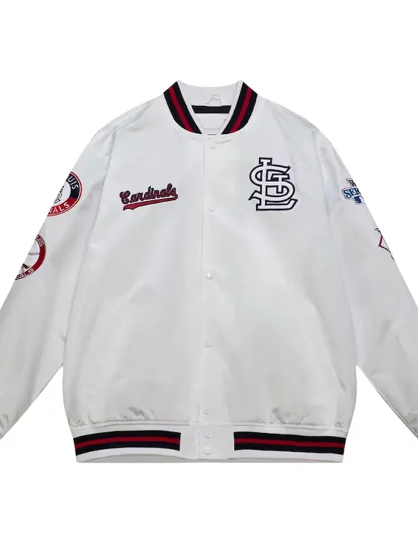 St. Louis Cardinals City Collection White Varsity Satin Jacket