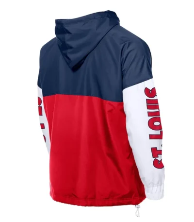 St. Louis Cardinals Color Block Red-Navy Hoodie Windbreaker