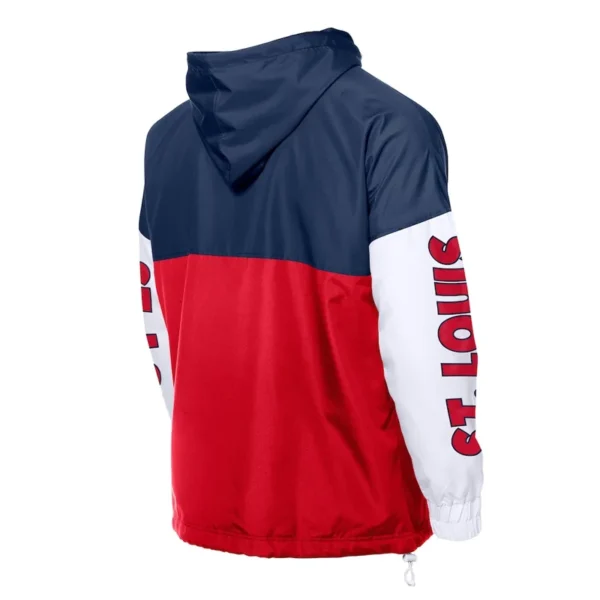 St. Louis Cardinals Color Block Red-Navy Hoodie Windbreaker