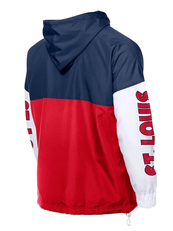 St. Louis Cardinals Color Block Red-Navy Hoodie Windbreaker