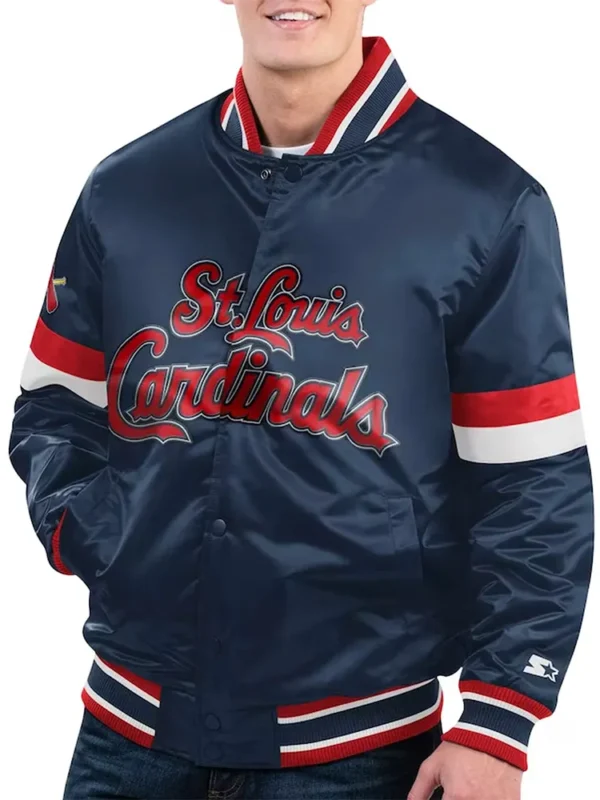 St. Louis Cardinals Home Game Navy Satin Jacket