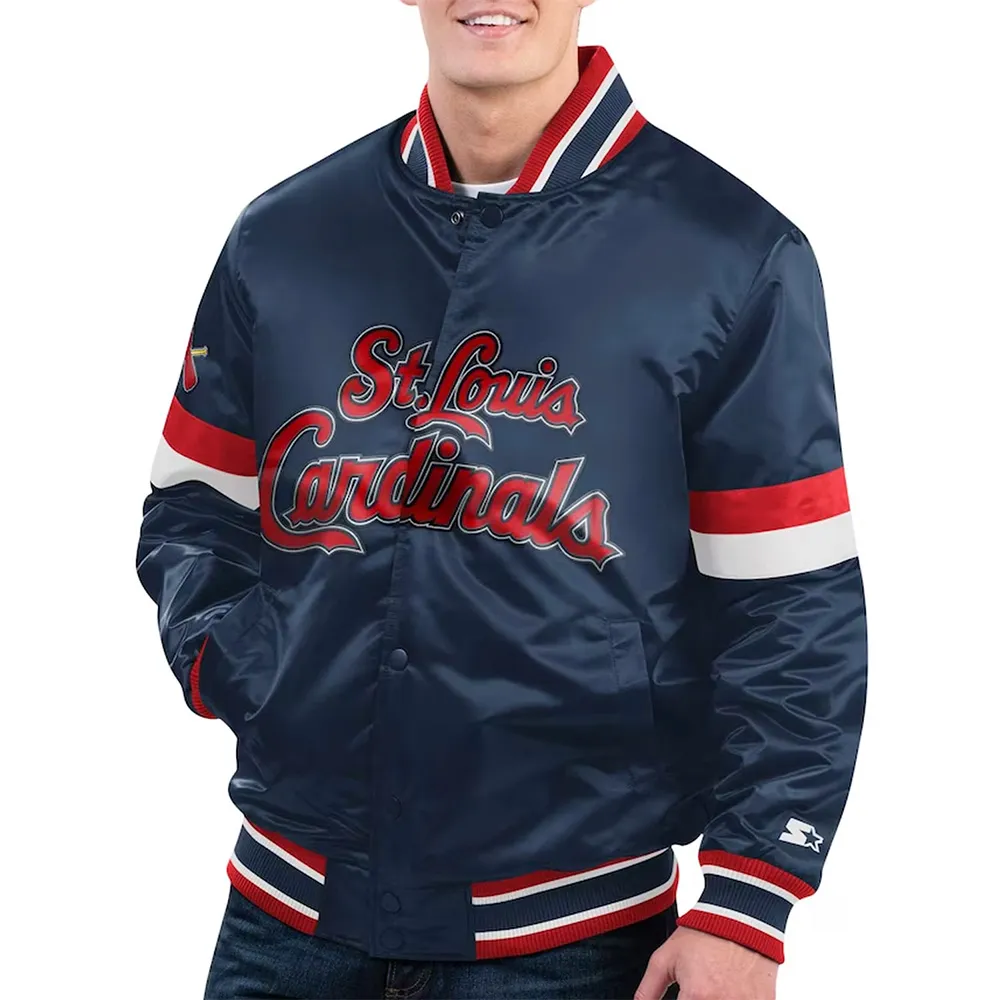 St. Louis Cardinals Home Game Navy Satin Jacket St. Louis Cardinals Home Game Navy Satin Jacket