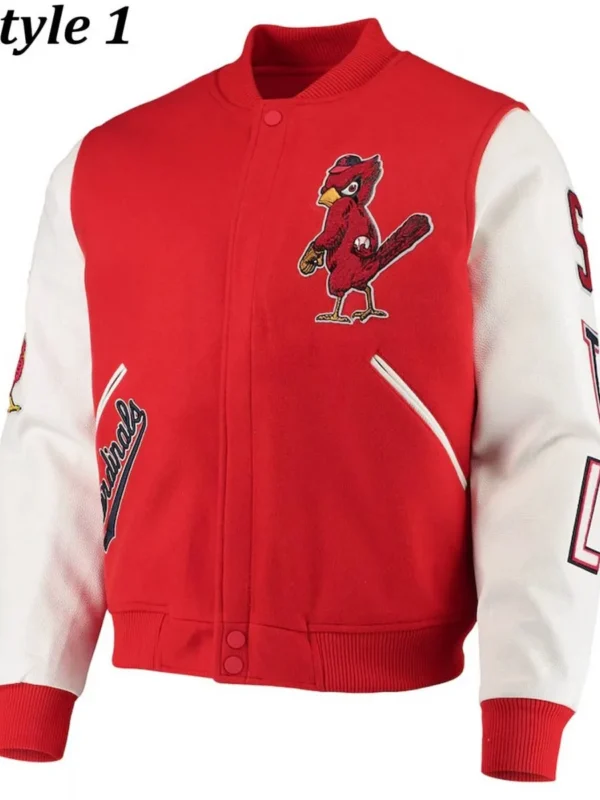 St. Louis Cardinals Letterman Red and White Two Tone Jacket