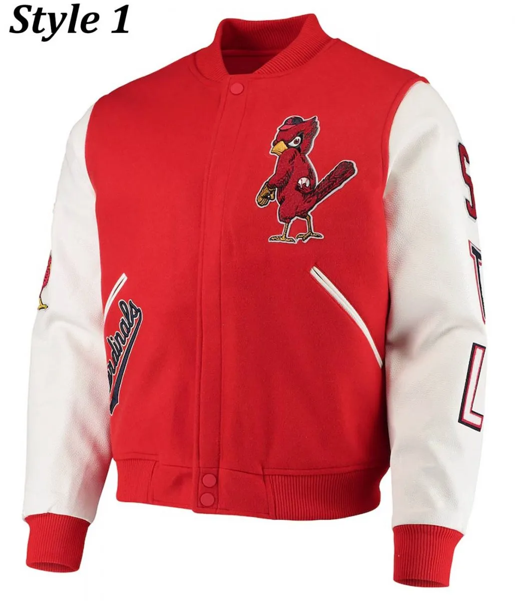 St. Louis Cardinals Letterman Red and White Two Tone Jacket St. Louis Cardinals Letterman Red and White Two Tone Jacket