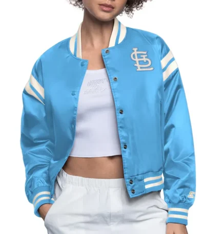 St. Louis Cardinals Light Blue Full Count Satin Jacket