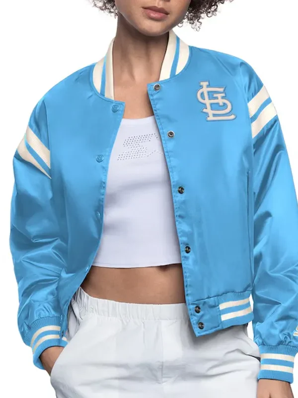 St. Louis Cardinals Light Blue Full Count Satin Jacket