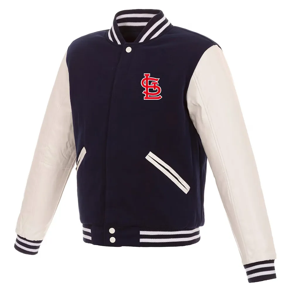 St. Louis Cardinals Navy and White Varsity Jacket St. Louis Cardinals Navy and White Varsity Jacket