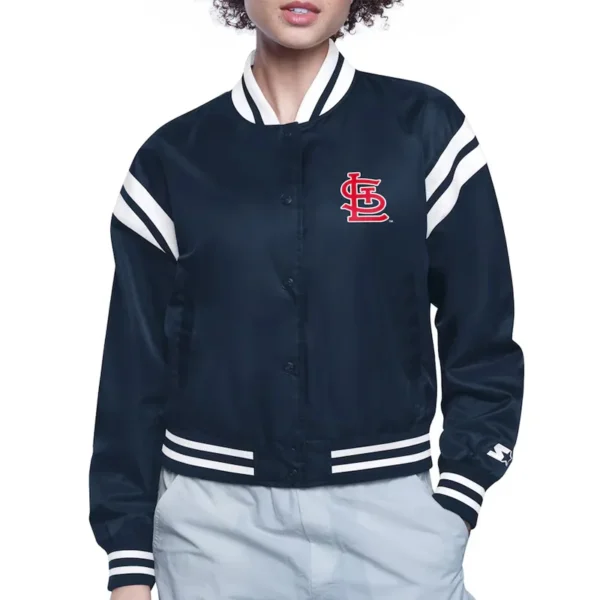 St. Louis Cardinals Printed Logo Varsity Satin Jacket